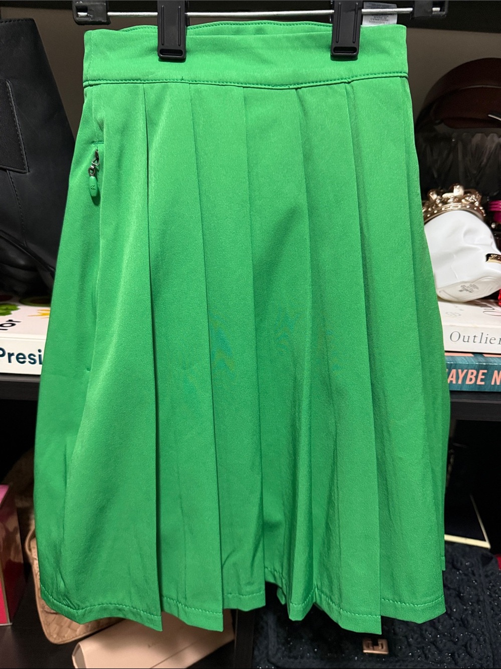 Kyodan Bright Green Pleated Skater Skirt